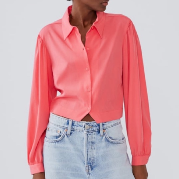 NWT Anthropologie Coral western button down - Picture 3 of 5